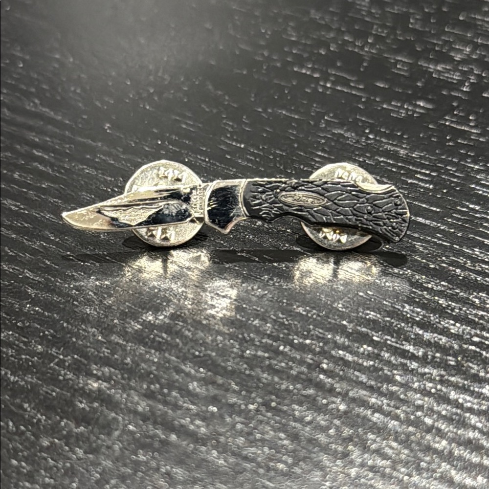 Harley-Davidson Vintage Collectable Silver and Black Knife Pin